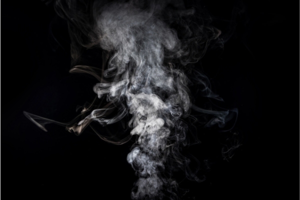 white smoke depicting heating system exhaust